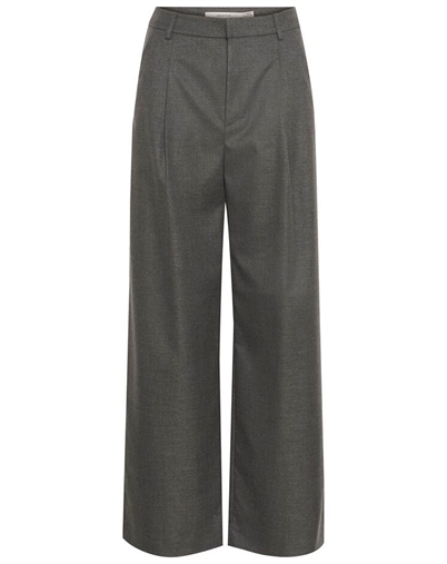 Gestuz - Paula GZ Melange Wide Bukser - Dark Grey Melange